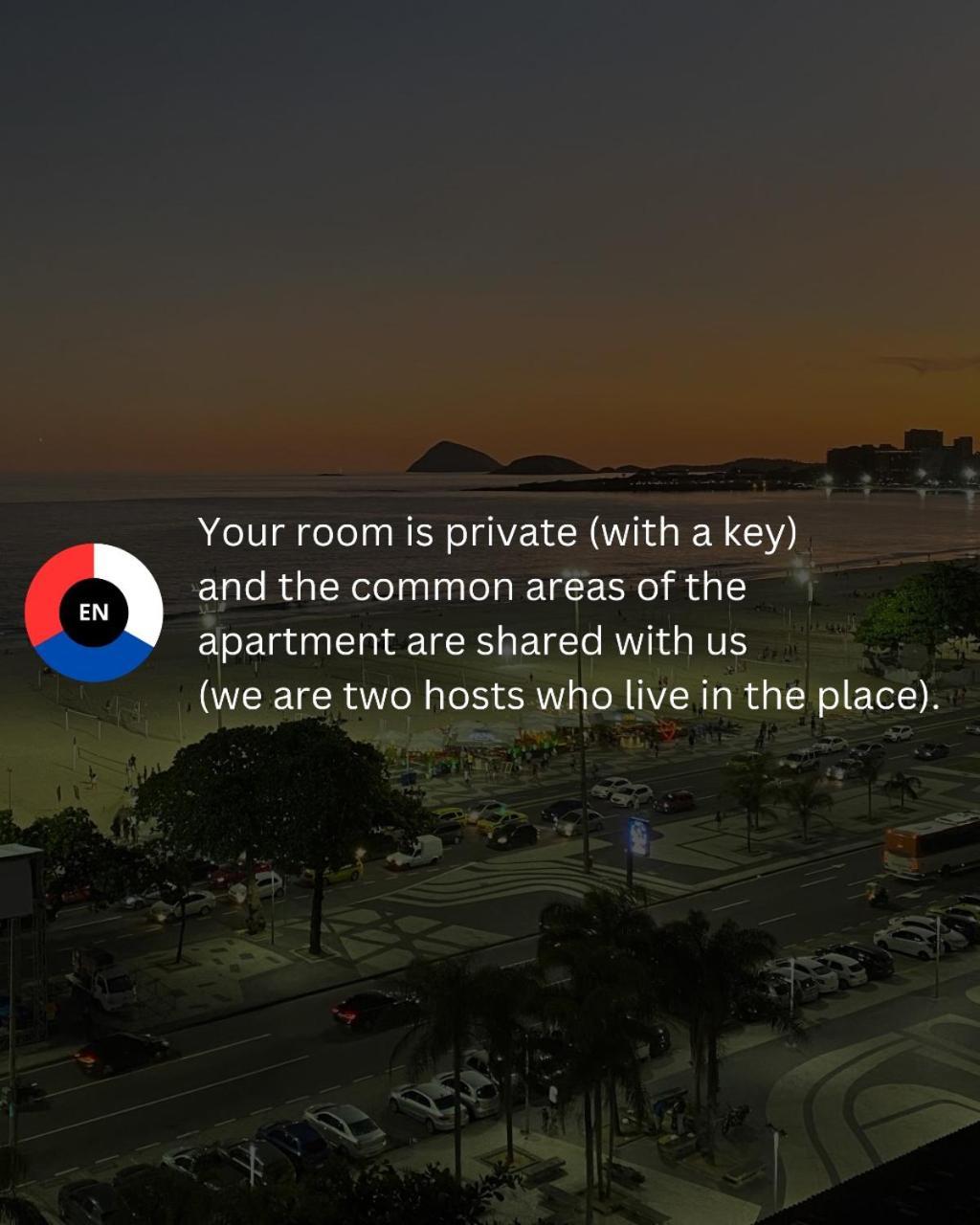Vista De Copacabana! Casal Privativo Em Compartilhado Hospedagem domiciliar *